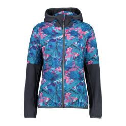 Damska kurtka hybrydowa z kapturem CMP. Niebieskie kurtki damskie CMP, bez wzorów, z kapturem. Za 506.50 zł.