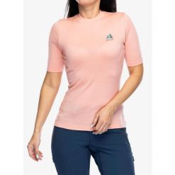 Koszulka merino damska Ortovox 185 Merino Mountain Hug TS. Czerwone bluzki damskie ORTOVOX, bez wzorów, bez kołnierzyka, bez ramiączek. Za 361.99 zł.