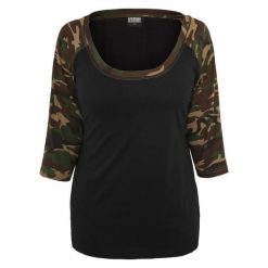 Koszulka damska Urban Classic raglan 2.0. Czarne koszulki sportowe damskie Urban Classics, bez wzorów, bez ramiączek. Za 93.00 zł.