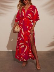 Milan Kiss Sukienka w kolorze czerwonym rozmiar: S. Czerwone sukienki damskie Milan Kiss, bez wzorów, z wiskozy, bez ramiączek. Za 218.57 zł.