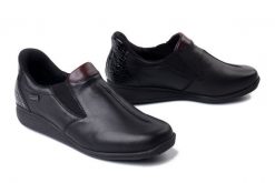 RIEKER TEX 47253-00 black, półbuty damskie. Czarne półbuty damskie Rieker, bez wzorów, bez obcasa, bez zapięcia. Za 347.01 zł.