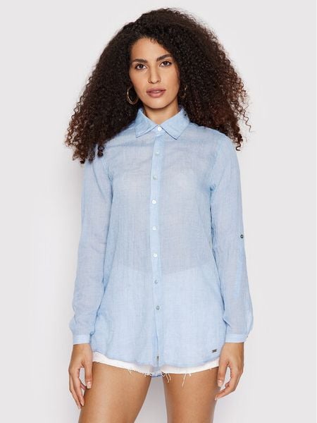 Banana Moon Koszula Gary Adilson HPP56 Błękitny Regular Fit. Niebieskie koszule damskie Banana Moon, xl, bez wzorów, z syntetyku, bez kołnierzyka, bez ramiączek. Za 229.99 zł.