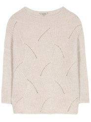 Herrlicher Sweter "Loule" w kolorze kremowym rozmiar: S. Brązowe swetry klasyczne damskie Herrlicher, s, ze splotem, bez kołnierzyka. Za 144.92 zł.