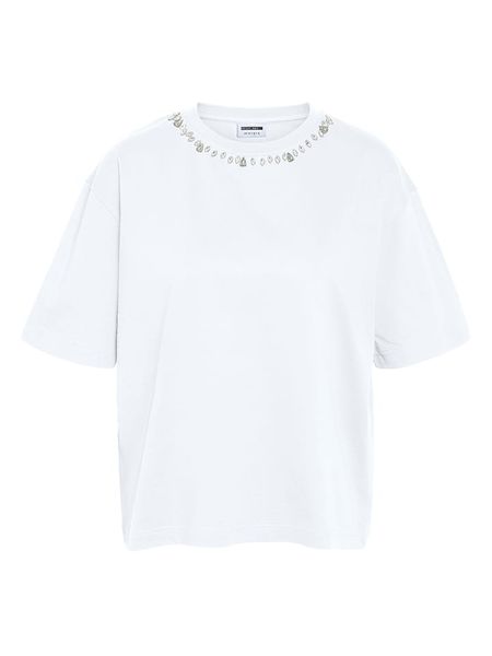 Noisy may Koszulka w kolorze białym rozmiar: XS. Białe koszulki damskie Noisy may, xs, bez wzorów, z bawełny, bez kołnierzyka, bez ramiączek. Za 56.79 zł.