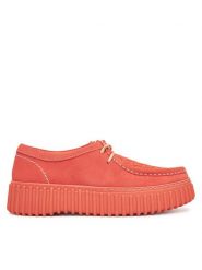Clarks Półbuty Torhill Bee 26181187 Koralowy. Pomarańczowe półbuty damskie Clarks, bez wzorów, ze skóry, bez obcasa, na płaskiej podeszwie, bez zapięcia. Za 319.99 zł.