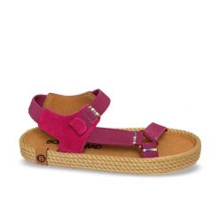 Sandały damskie Nevada Elastic. Czerwone sandały damskie Aulp, bez wzorów, z kauczuku, z otwartym noskiem, bez obcasa, bez zapięcia. Za 279.99 zł.