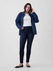 GAP Dżinsy - Skinny fit - w kolorze granatowym rozmiar: W26. Niebieskie jeansy damskie GAP, z podwyższonym stanem. Za 97.51 zł.