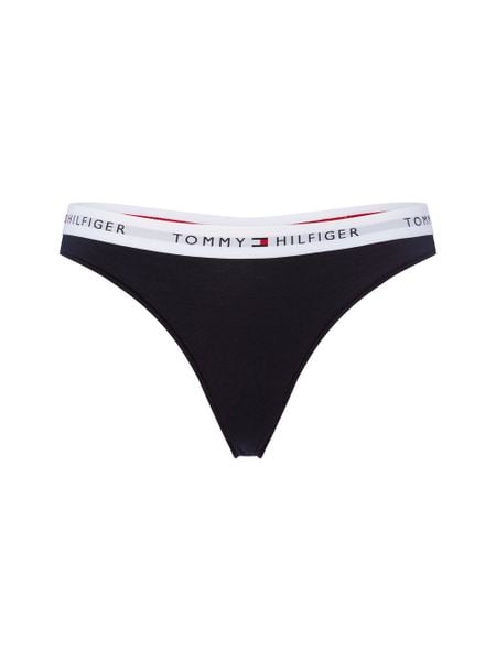 Tommy Hilfiger Stringi Kobiety Dżersej niebieski|biały, XL. Białe stringi Tommy Hilfiger, bez wzorów, z dżerseju. Za 99.95 zł.