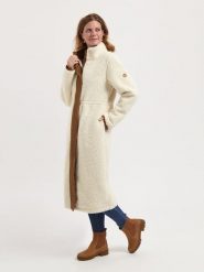 TRAVELIN' Płaszcz pluszowy w kolorze beżowym rozmiar: 3XL. Brązowe płaszcze damskie Travelin', xl, bez wzorów, bez kaptura. Za 478.99 zł.