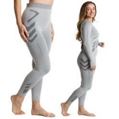 Spodnie termoaktywne damskie KADVA ALPINESTEP BAMBOO THERMO LIGHT PLUS bezszwowe. Szare spodnie sportowe damskie KADVA, na zimę, l, bez wzorów, z elastanu, narciarskie. Za 59.99 zł.