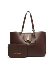 LOVE MOSCHINO Torebka JC4029PP1PLI0300 Brązowy. Brązowe shopper bag Love Moschino, bez wzorów, ze skóry, bez dodatków. Za 1,009.00 zł.