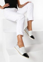 Białe Espadryle Phia. Białe espadryle damskie Born2be, bez wzorów, ze skóry, bez obcasa, na płaskiej podeszwie. Za 14.99 zł.
