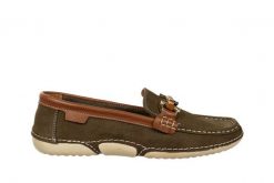 Mokasyny Loretta Vitale M10 Green 514265, Zielony, Skóra naturalna - 37. Zielone mokasyny damskie Loretta Vitale, z nubiku, z okrągłym noskiem, bez obcasa. W wyprzedaży za 206.10 zł.