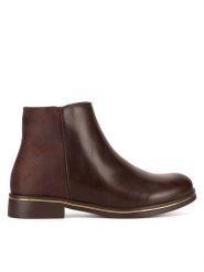 Clara Barson Botki WS6517-01 Brązowy. Brązowe botki damskie Clara Barson, z materiału, bez obcasa, na płaskiej podeszwie, bez zapięcia. Za 139.99 zł.