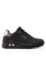 Skechers Sneakersy Golden Air 177094/BBK Czarny. Czarne obuwie sportowe damskie Skechers, ze skóry, bez zapięcia. Za 230.00 zł.