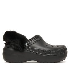 Klapki Crocs. Czarne klapki damskie Crocs, bez wzorów, bez obcasa, bez zapięcia. Za 309.99 zł.