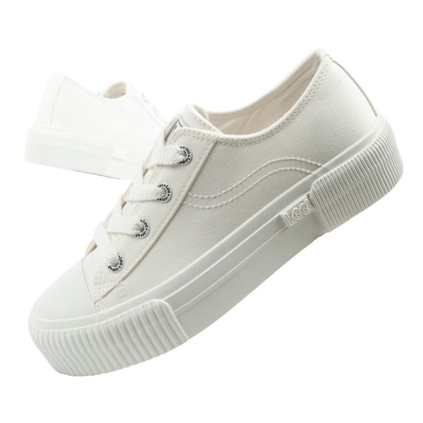 Buty sportowe trampki damskie Lee Isla. Białe trampki damskie Lee, bez wzorów, z materiału, bez zapięcia. Za 119.00 zł.