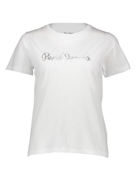 Pepe Jeans Koszulka w kolorze białym rozmiar: XS. Białe koszulki damskie Pepe Jeans, xs, bez wzorów, z bawełny, bez kołnierzyka, bez ramiączek. Za 61.31 zł.