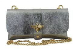 Listonoszka skórzana BARBERINI'S c. srebrna 958/1-46. Szare shopper bag Barberinis, bez wzorów, ze skóry, bez dodatków. Za 119.99 zł.