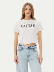 Guess T-Shirt V5GI19 I3Z14 Écru Regular Fit. T-shirty damskie Guess, xxs, z aplikacjami, z bawełny, bez kołnierzyka. Za 109.99 zł.