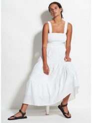 Seafolly Sukienka w kolorze białym rozmiar: S. Białe sukienki damskie Seafolly, bez wzorów, z bawełny, bez ramiączek. Za 195.45 zł.