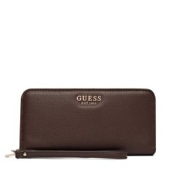 Portfel Guess. Brązowe portfele damskie Guess, z aplikacjami. Za 294.99 zł.