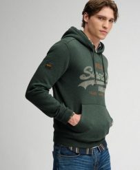 Superdry Bluza z kapturem Vintage Logo Heritage Relaxed. Zielone bluzy damskie Superdry, m, bez wzorów, z bawełny, z kapturem. Za 384.95 zł.