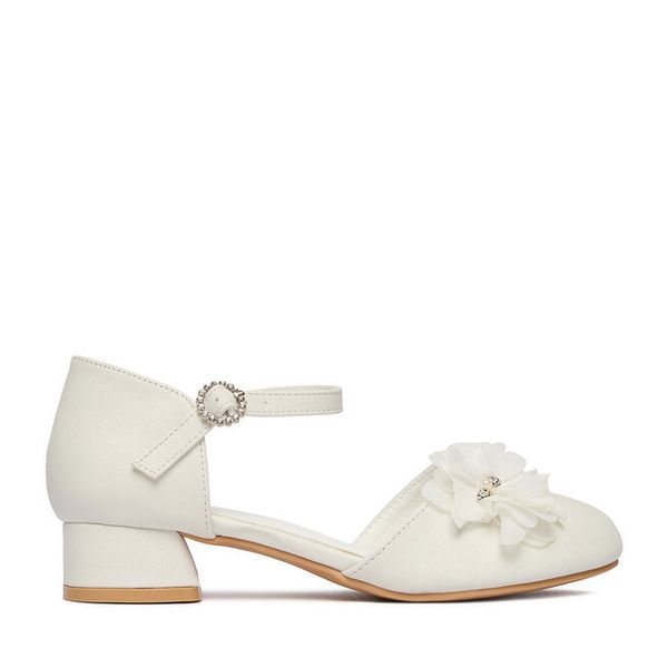 Baleriny JENNY. Białe baleriny dziewczęce Jenny, bez wzorów, bez obcasa, bez zapięcia. Za 119.99 zł.