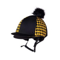 Czapka na kask jeździecki QHP Omaha. Żółte czapki z daszkiem damskie QHP, bez wzorów, z elastanu. Za 164.00 zł.