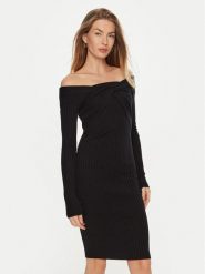 Guess Sukienka koktajlowa Milana W4BK26 Z2V42 Czarny Slim Fit. Czarne sukienki damskie Guess, z aplikacjami, z syntetyku, wizytowe, bez ramiączek. Za 289.99 zł.