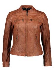 HIS Skórzana kurtka w kolorze jasnobrązowym rozmiar: 44. Brązowe kurtki damskie HIS, bez wzorów, ze skóry, bez kaptura. Za 478.99 zł.
