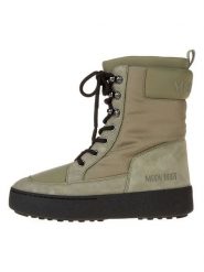 Moon Boot Skórzane botki "Ltrack Combat" w kolorze khaki rozmiar: 37. Brązowe botki damskie Moon Boot, z materiału, bez obcasa, bez zapięcia. Za 365.42 zł.