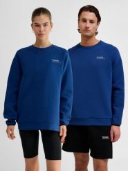 Bluza Hummel Tech. Niebieskie bluzy damskie Hummel, na wiosnę, xl, bez wzorów, z bawełny, bez kaptura. Za 299.00 zł.
