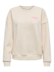 ONLY Bluza w kolorze kremowym rozmiar: XS. Brązowe bluzy damskie Only, xs, bez wzorów, z bawełny, bez kaptura. Za 65.38 zł.