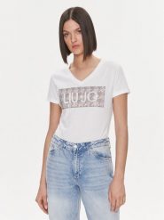 Liu Jo T-Shirt MF3338 JS923 Biały Regular Fit. Białe t-shirty damskie Liu Jo, s, bez wzorów, z bawełny, bez kołnierzyka. Za 449.99 zł.