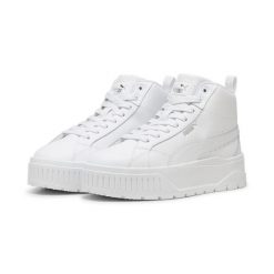 Damskie sneakersy Karmen II Mid PUMA White Silver Metallic. Białe obuwie sportowe damskie Puma, z materiału, bez zapięcia, trekkingowe. Za 289.00 zł.