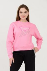 GUESS Różowa bluza Icon. Czerwone bluzy damskie Guess, s, z aplikacjami, bez kaptura. W wyprzedaży za 326.99 zł.