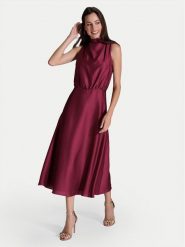 Swing Sukienka koktajlowa 5AI13700 Bordowy Regular Fit. Czerwone sukienki damskie Swing, bez wzorów, z syntetyku, wizytowe, bez ramiączek. Za 469.99 zł.
