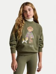 Polo Ralph Lauren Bluza 313B26298001 Zielony ciemny Regular Fit. Zielone bluzy dziewczęce Polo Ralph Lauren, bez wzorów, z syntetyku, bez ramiączek, bez kaptura. Za 549.99 zł.