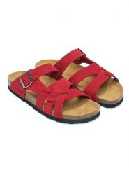 Mandel Skórzane klapki w kolorze czerwonym rozmiar: 36. Czerwone klapki damskie Mandel, bez wzorów, ze skóry, z otwartym noskiem, bez obcasa, bez zapięcia. Za 121.99 zł.