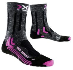 Skarpety sportowe X-Socks Trekking Summer. Szare skarpetki damskie X Socks, bez wzorów, z materiału. Za 29.49 zł.