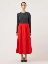 YAS Spódnica w kolorze czerwonym rozmiar: 38. Czerwone spódnice damskie YAS, bez wzorów, z bawełny, maxi. Za 131.12 zł.