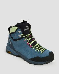 Buty damskie Dolomite CRODAROSSA LEATHER HIGH GTX DENIM BLUE 924. Niebieskie obuwie trekkingowe damskie Dolomite, z denimu, przed kolano, bez zapięcia. Za 820.00 zł.