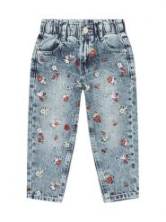 Guess Jeansy K5GA03 D45E0 Niebieski Regular Fit. Niebieskie jeansy dziewczęce Guess, z aplikacjami, z bawełny. Za 139.99 zł.