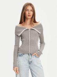 Guess Sweter W5YR03 Z30I2 Szary Slim Fit. Szare swetry klasyczne damskie Guess, xs, z wiskozy, bez kołnierzyka. Za 429.99 zł.