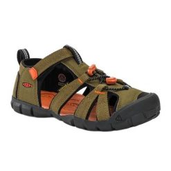 Sandały juniorskie KEEN Seacamp II CNX. Czarne sandały damskie Keen, bez wzorów, bez obcasa, bez zapięcia. Za 229.99 zł.