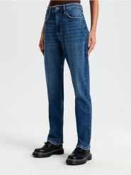 Jeansy straight high waist - niebieski. Niebieskie jeansy damskie Sinsay, z podwyższonym stanem. Za 79.99 zł.