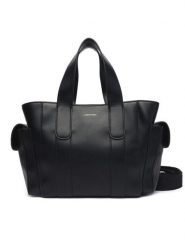 Calvin Klein Torebka Webbing Strap Small Tote LV04F3290G Czarny. Czarne torebki klasyczne damskie Calvin Klein, ze skóry, bez dodatków. Za 449.99 zł.