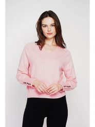 C& Jo Sweter w kolorze jasnoróżowym rozmiar: 38. Różowe swetry klasyczne damskie C& Jo, ze splotem, bez kołnierzyka. Za 121.99 zł.