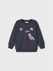 NAME IT Bluza 13221693 Szary Regular Fit. Szare bluzy dziewczęce Name it, bez wzorów, z bawełny, bez ramiączek, bez kaptura. Za 69.99 zł.